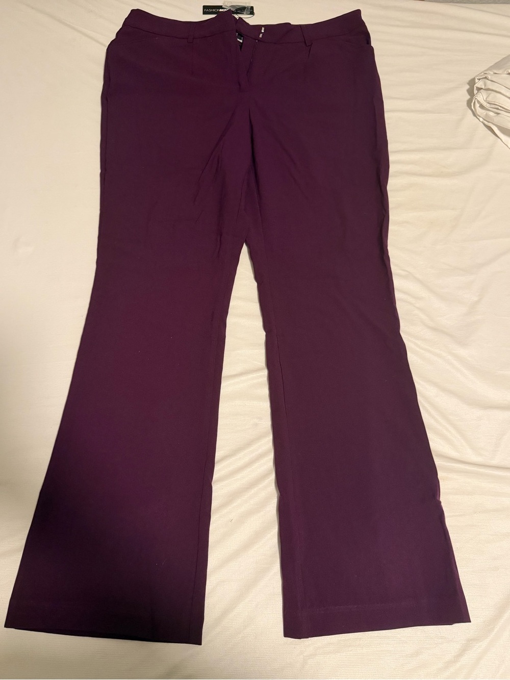 Fashion Nova Tasha Dressy High Rise Pants in Eggplant